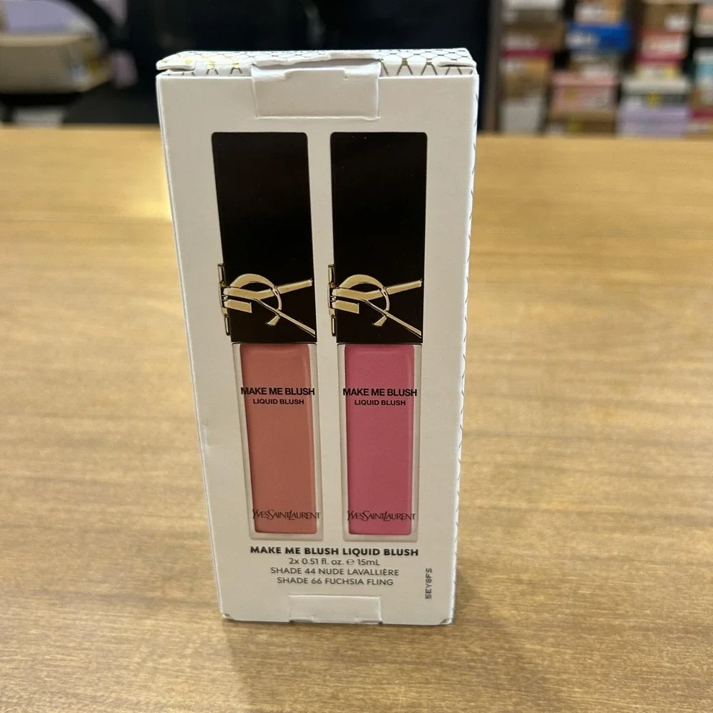 YSL Yves Saint Laurent Make Me Blush Liquid Duo Nude Fuchsia Gift Set NIB 15ml